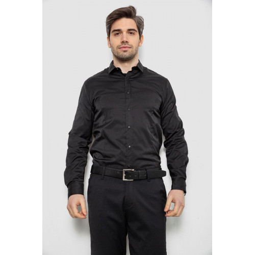 Рубашка мужская однотонная, цвет черный, 186R6917