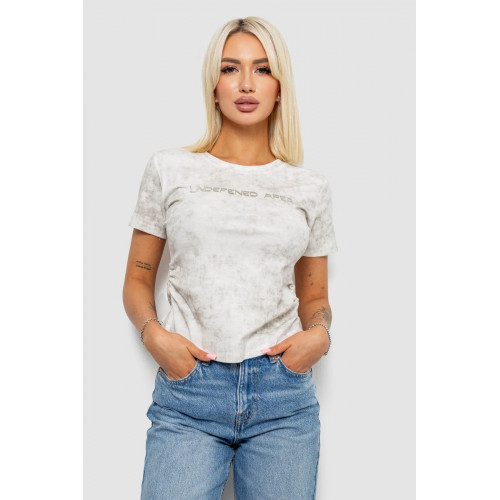 Футболка женская с принтом, цвет молочный, 221R3309