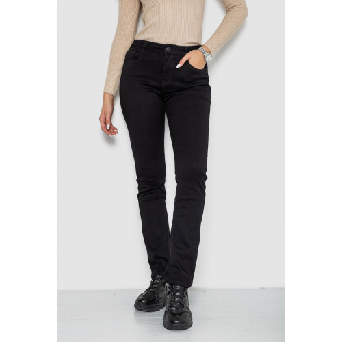 Джинсы женские стрейч, цвет черный, 214R1449