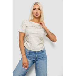 Футболка женская с принтом, цвет кремовый, 221R3309