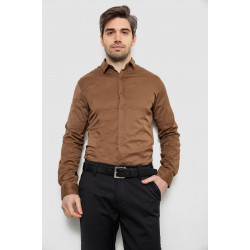 Рубашка мужская однотонная, цвет коричневый, 186R6917