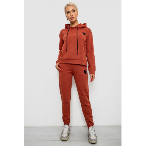 Спортивный костюм женский двухнитка, цвет терракотовый, 214R1419-004