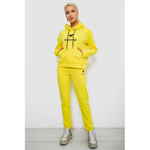 Спортивный костюм женский двухнитка, цвет желтый, 214R1419-007