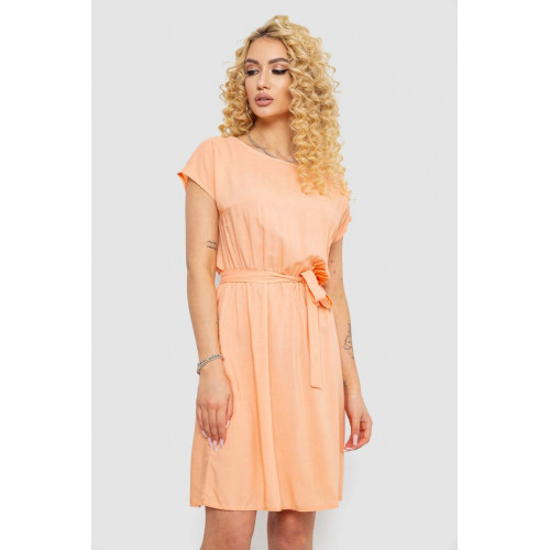Платье однотонное, цвет персиковый, 214R0225