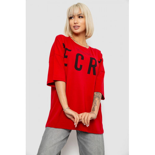 Футболка женская с принтом, цвет красный, 244R3008-1