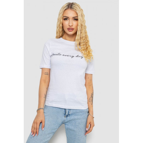 Футболка женская с принтом, цвет белый, 241R130