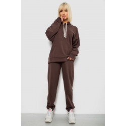 Спортивный костюм женский однотонный, цвет шоколадный, 244R1070AG
