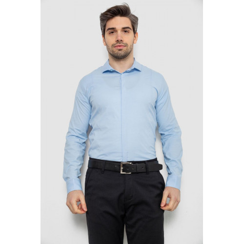 Рубашка мужская однотонная, цвет голубой, 186R2100