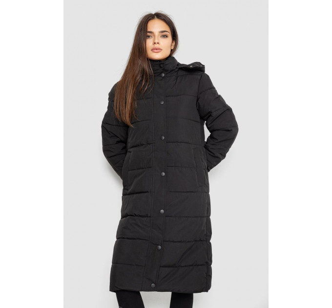 Куртка женская удлиненная, цвет черный, 207R006
