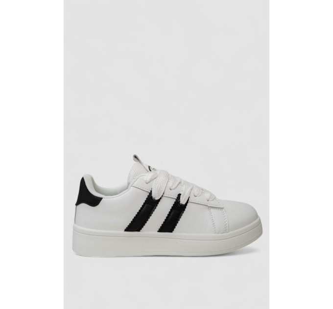 Кроссовки женские кожа, цвет бело-черный, 248RJH900-9