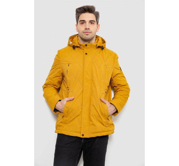 Куртка мужская демисезонная с капюшоном, цвет желтый, 244R9159A