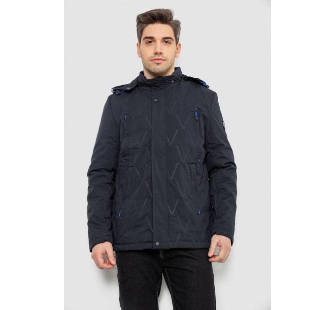 Куртка мужская демисезонная с капюшоном, цвет синий, 244R9159A