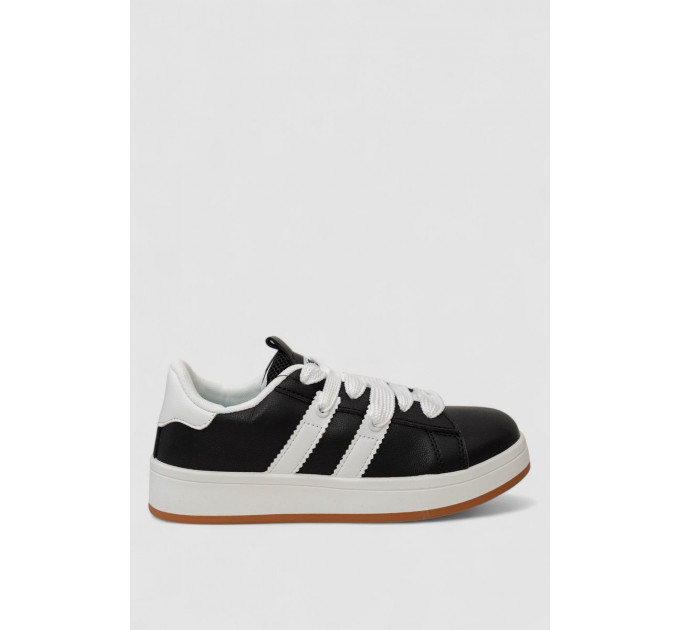 Кроссовки женские кожа, цвет черно-белый, 248RJH900-3