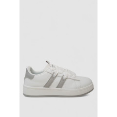 Кроссовки женские кожа, цвет бело-серый, 248RJH900-11