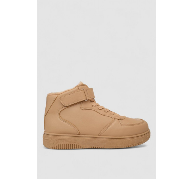 Кроссовки женские зимние на меху, цвет темно-бежевый, 248RAJ01