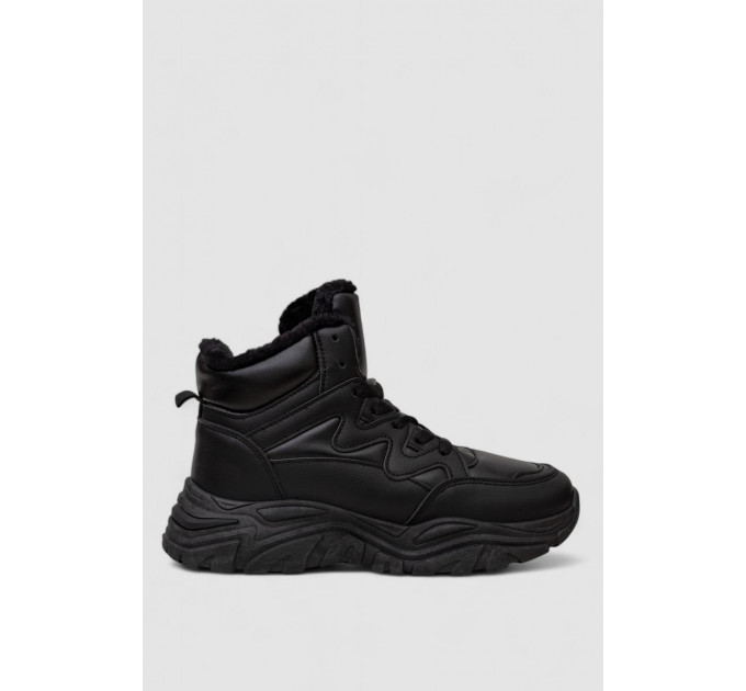 Кроссовки женские зимние на меху, цвет черный, 248RDM01