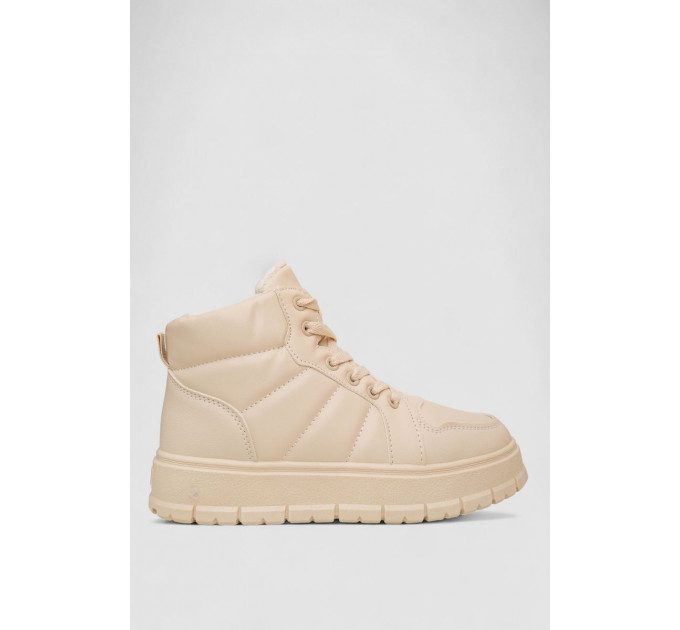 Кроссовки женские зимние на меху, цвет бежевый, 248RMB02