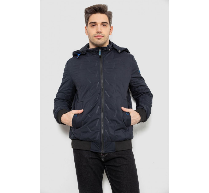 Куртка мужская демисезонная с капюшоном, цвет синий, 244R-9882A