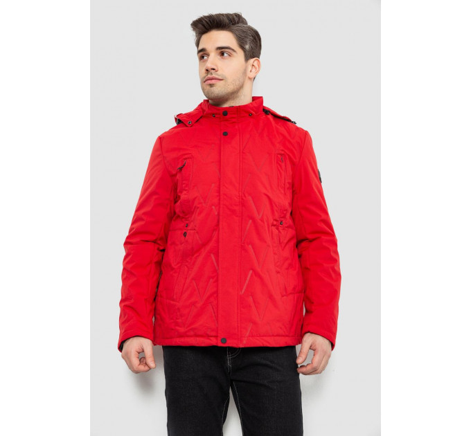 Куртка мужская демисезонная с капюшоном, цвет красный, 244R9159A