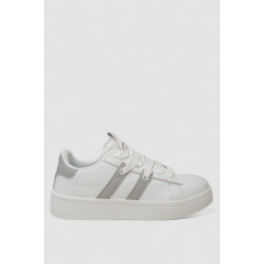 Кроссовки женские кожа, цвет бело-серый, 248RJH900-10