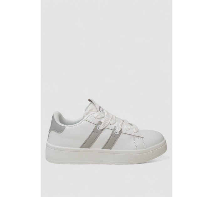 Кроссовки женские кожа, цвет бело-серый, 248RJH900-10