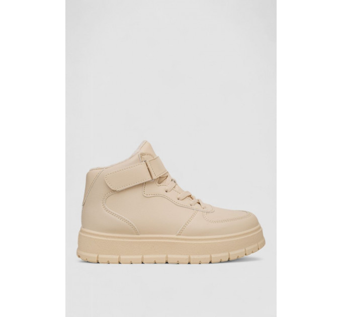 Кроссовки женские зимние на меху, цвет бежевый, 248RMB05