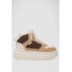 Кроссовки женские зимние на меху, цвет бежево-коричневый, 248RLM50