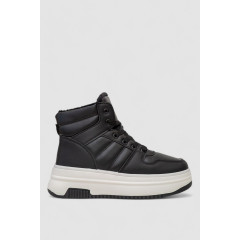 Кроссовки женские зимние на меху, цвет черно-белый, 248RAM022