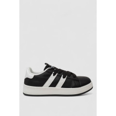 Кроссовки женские кожа, цвет черно-белый, 248RJH900-2