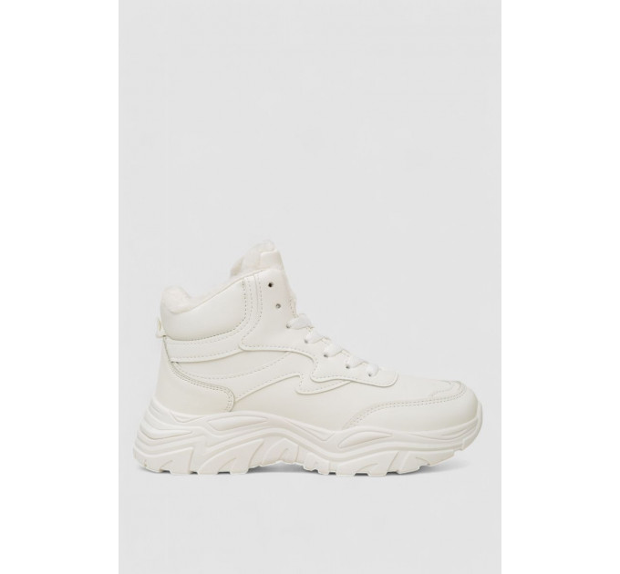 Кроссовки женские зимние на меху, цвет белый, 248RDM07