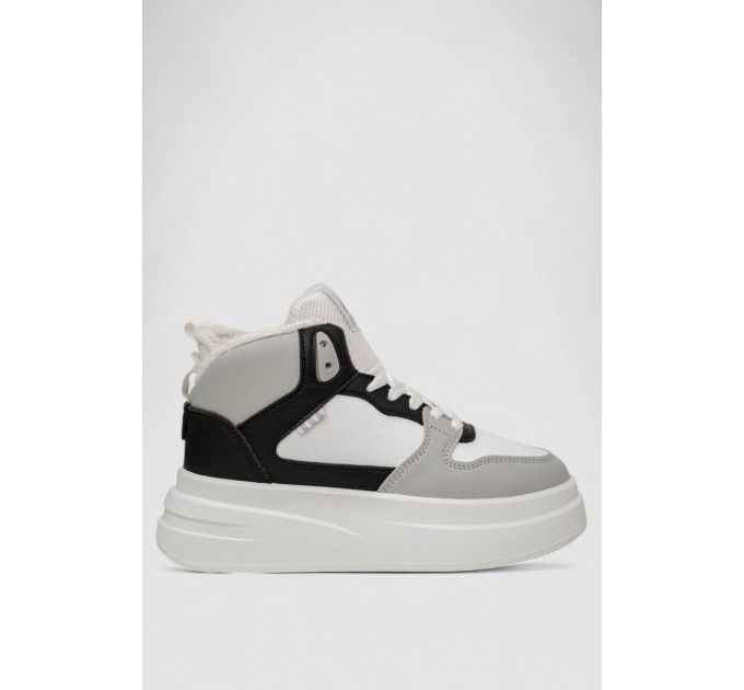 Кроссовки женские зимние на меху, цвет бело-серый, 248RLM50-8