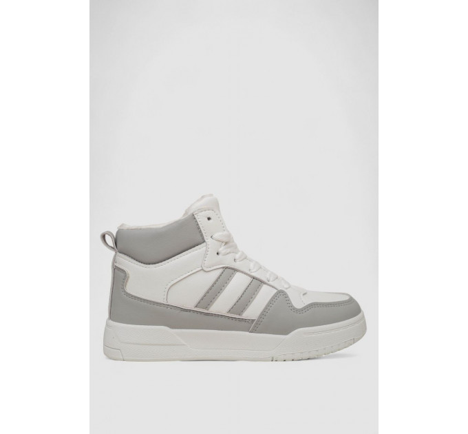 Кроссовки женские зимние на меху, цвет бело-серый, 248RAD400