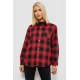 Рубашка женская в клетку, цвет красный, 244R1070