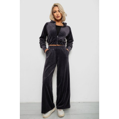 Спортивный костюм женский велровый, цвет чернильный, 257R4125