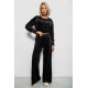 Спортивный костюм женский велровый, цвет черный, 257R4125