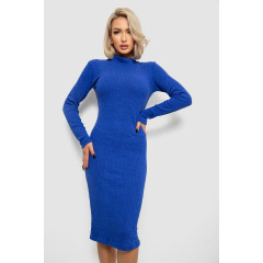 Платье однотонное в рубчик, цвет синий, 257R701