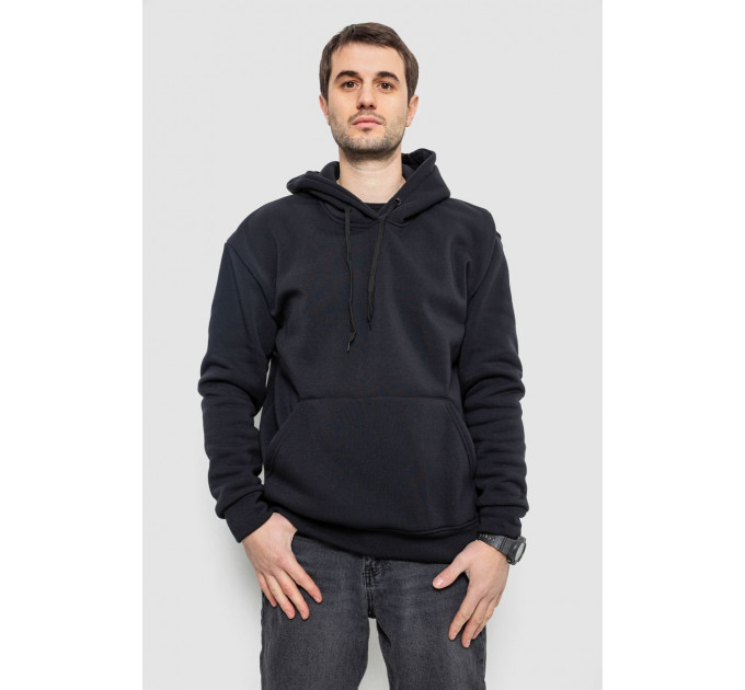 Худи мужской на флисе однотонный, цвет чернильный, 241R2650