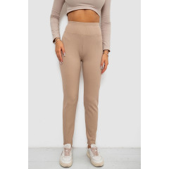 Лосины в рубчик на флисе, цвет бежевый, 244R1709-1