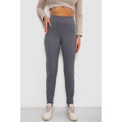 Лосины в рубчик на флисе, цвет серый, 244R1709-1