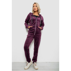 Спортивный костюм женский велюровый, цвет сливовый, 257R4122