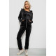 Спортивный костюм женский велюровый, цвет черный, 257R4122