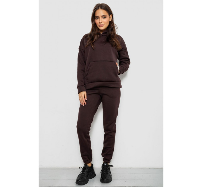 Спортивный костюм женский на флисе, цвет шоколадный, 257R85