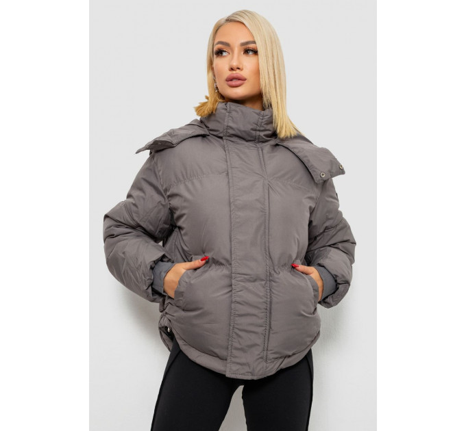 Куртка женская зимняя короткая, цвет серый, 244R983
