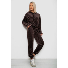 Спортивный костюм женский велюровый, цвет шоколадный, 241R1530-5