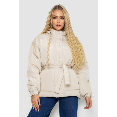 Куртка женская демисезонная с поясом, цвет светло-бежевый, 207R2023