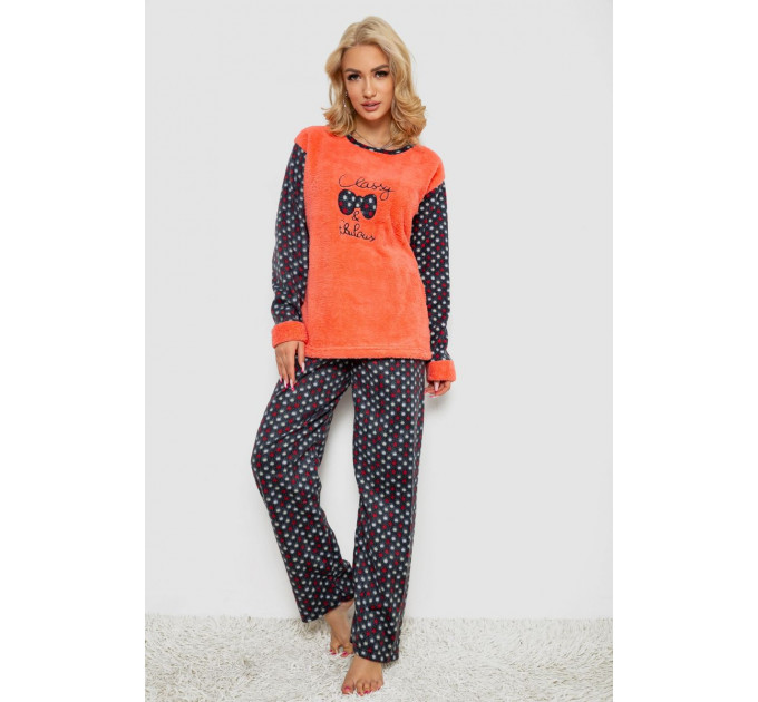 Пижама женская махра, цвет кораллово-синий, 238R58430