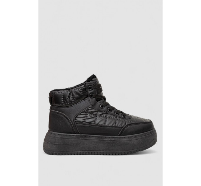 Кроссовки женские зимние на меху, цвет черный, 248RK03