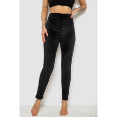 Лосины велюровые утепленные, цвет черный, 238R58643