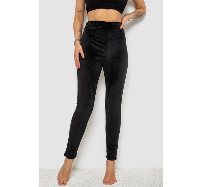 Лосины велюровые утепленные, цвет черный, 238R58643