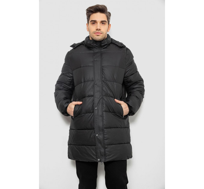 Куртка мужская зимняя удлиненная, цвет черный, 244RH76-15
